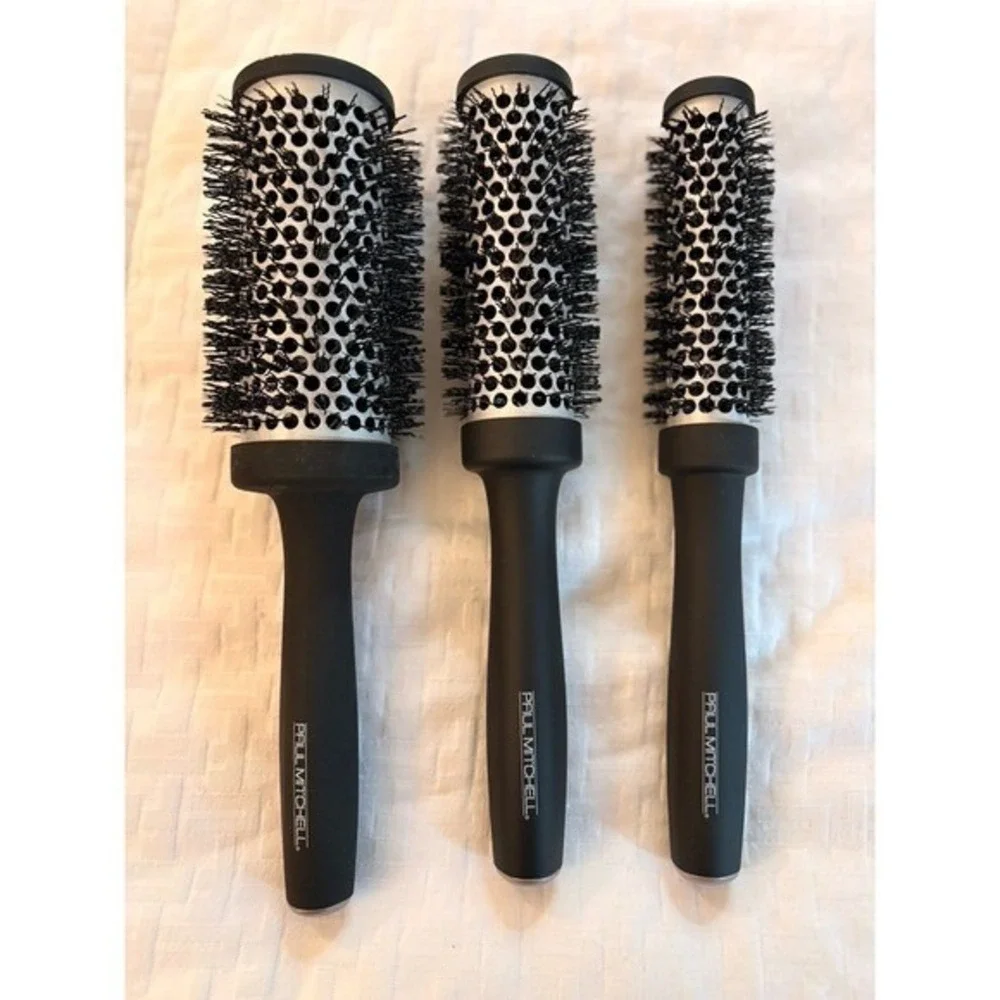 Paul Mitchell Pro Tools Express Ion Round Brush Set 3 Sizes Black Silver Vented